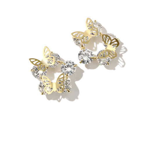Butterfly Stud Earrings - Chic French-Style