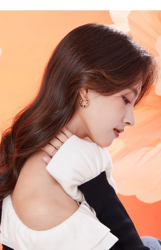 Irregular Twisted Hoop Earrings