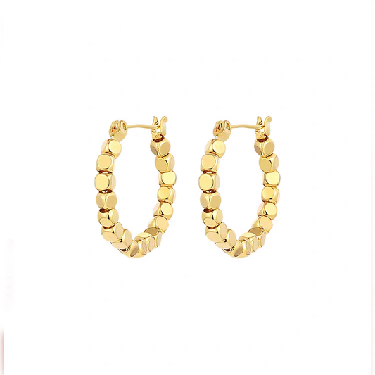Sugar Cube Hoop Earrings - Chic French-Inspired