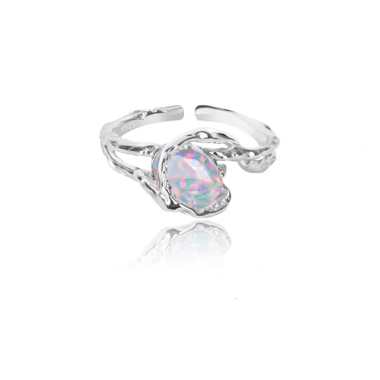 S925 Sterling Silver Opal Ring