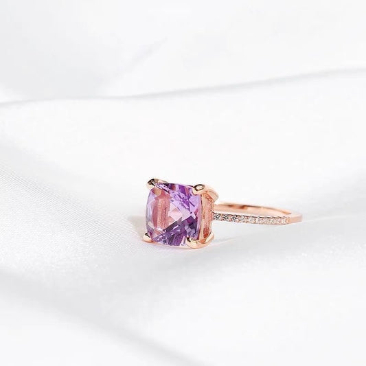 Natural Amethyst S925 Silver Ring