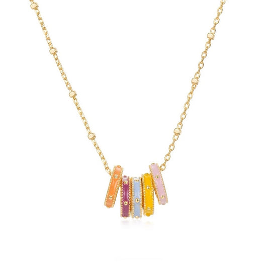 Rainbow Circle Pendant Necklace