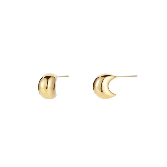 Minimalist Bean Stud Earrings