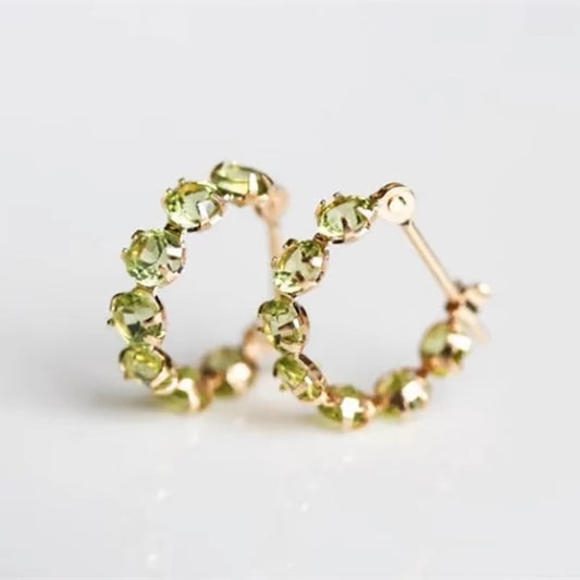 S925 Sterling Silver Peridot Stud Earrings