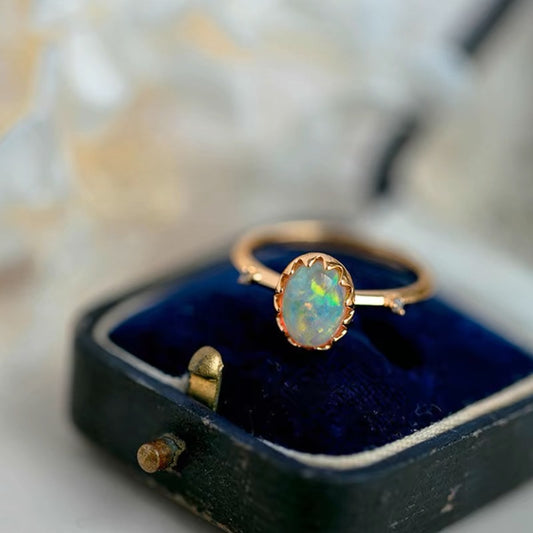 Aurora Opal Gold-Plated Ring