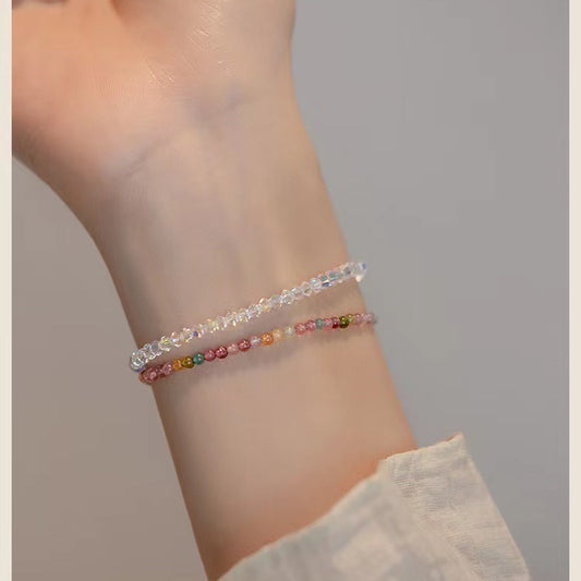 3mm Natural Rainbow Tourmaline Bracelet