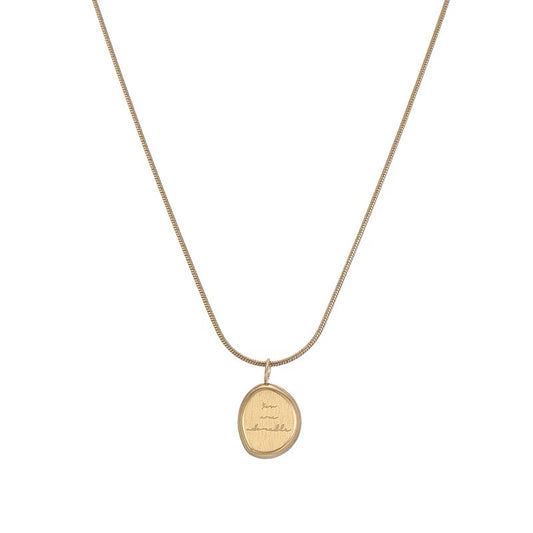 French Retro Gold Letter Pendant Necklace