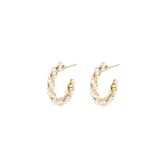 Luxury Pearl Hoop Earrings