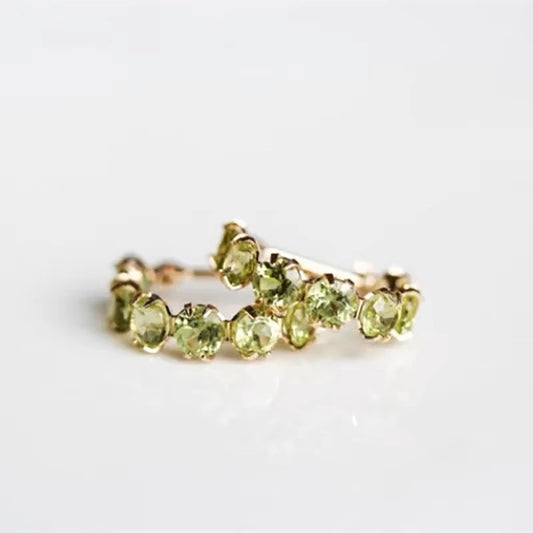 S925 Sterling Silver Peridot Stud Earrings