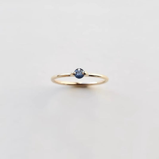 18K Gold-Plated Blue Sapphire Ring