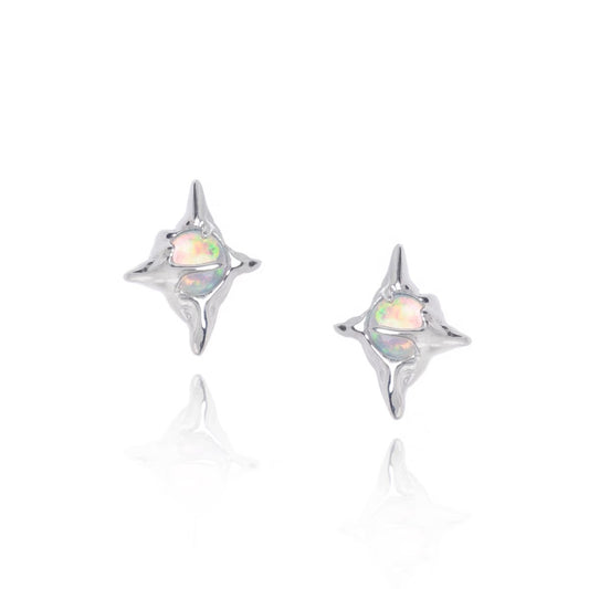 Opal Star Earrings