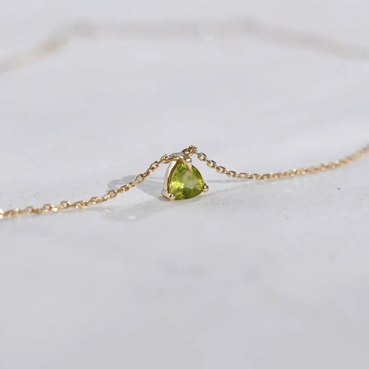 Peridot Colored Gemstone Collar Necklace