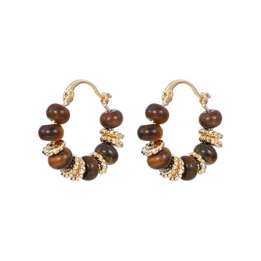Tiger Eye Retro Stud Earrings
