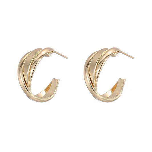 Gold French Vintage Hoop Earrings