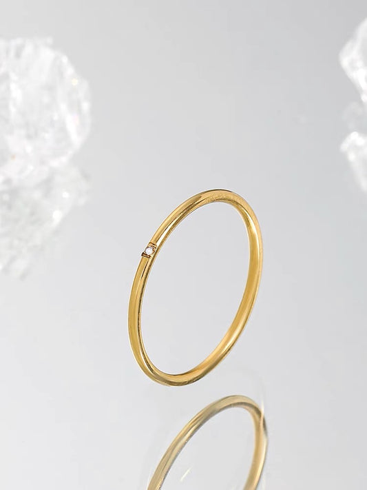 Ultra-Thin Gold-Plated Zirconia Ring