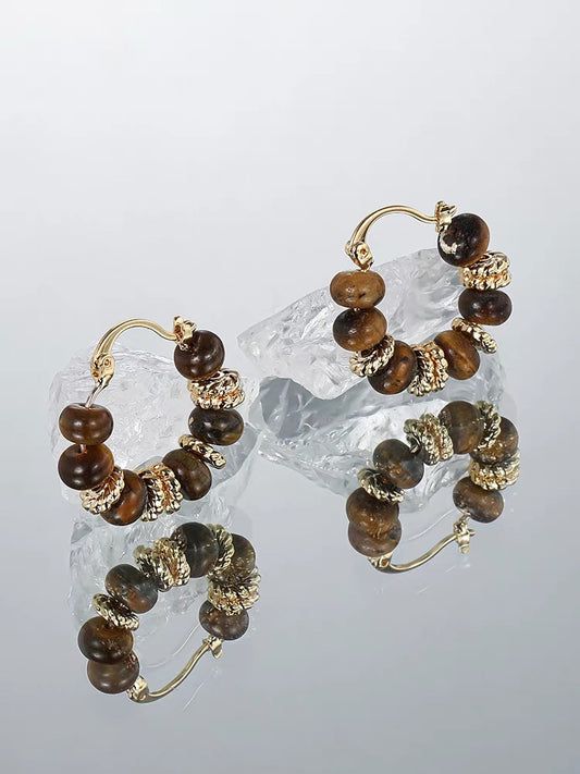 Tiger Eye Retro Stud Earrings