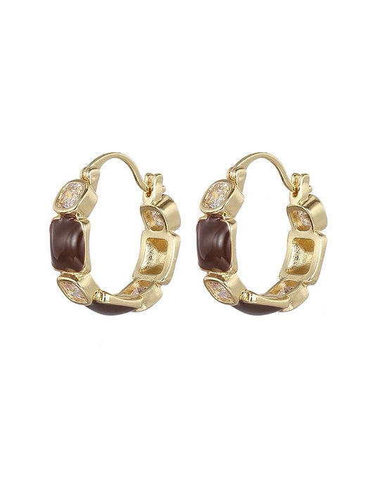 Maillard-Inspired Gold FrenchVintage Earrings