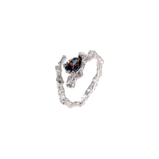 Open-Ended Gemstone Minimalist Ring