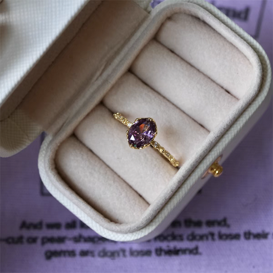 Sparkling Purple Adjustable Ring