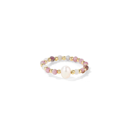 Colorful Beaded Pearl Ring