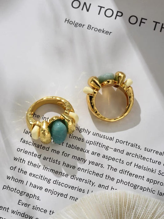 Natural Blue Amazonite Ring