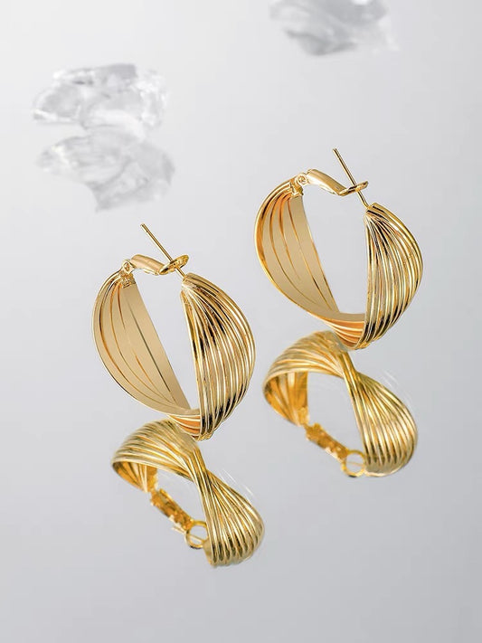 Gold Luxury Retro Hoop Earrings