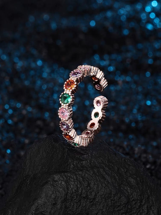 Rainbow Tourmaline Open Ring
