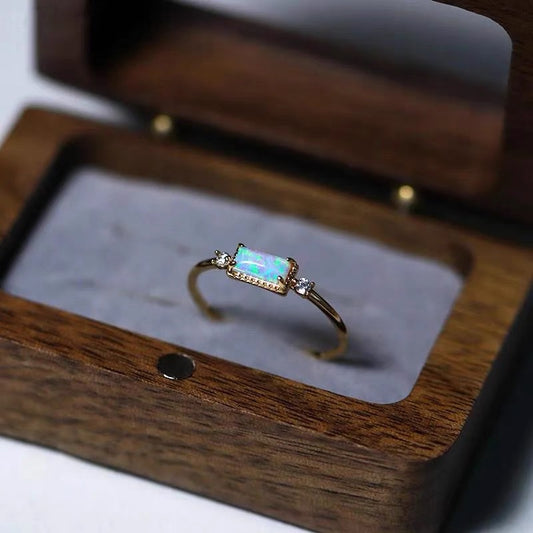 Opal Stone Ring in S925 Gold-Plated