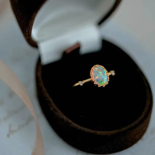 Aurora Opal Gold-Plated Ring