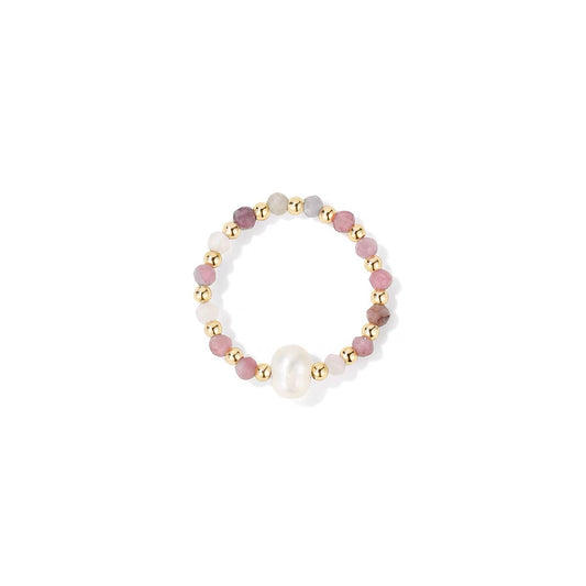Colorful Beaded Pearl Ring