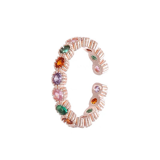Rainbow Tourmaline Open Ring