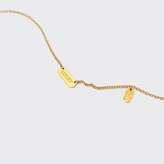 LUCKY Mini Square Pendant Necklace