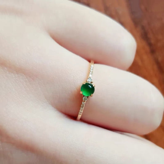 Green Chalcedony Ring