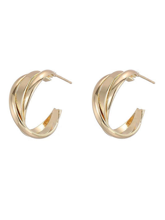 Gold French Vintage Hoop Earrings