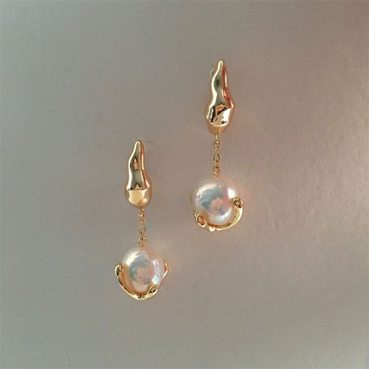 Glacier Lava Baroque Pearl Earrings