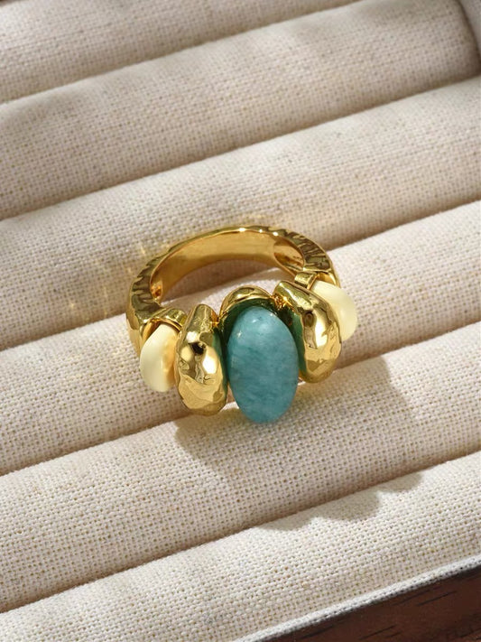 Natural Blue Amazonite Ring